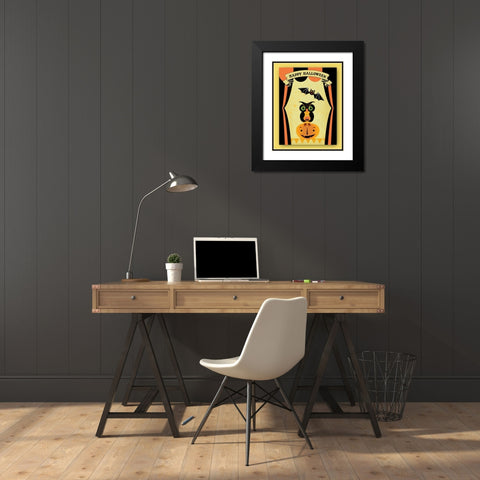 Dr. Crow IV Black Modern Wood Framed Art Print with Double Matting by Woo, Teresa