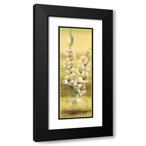 Gladiolas Black Modern Wood Framed Art Print with Double Matting by Werbelow, Selina