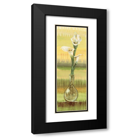 Calla Lilies Black Modern Wood Framed Art Print with Double Matting by Werbelow, Selina