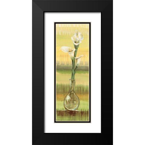 Calla Lilies Black Modern Wood Framed Art Print with Double Matting by Werbelow, Selina
