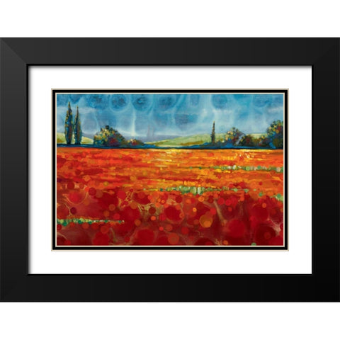 Spring Meadows I Black Modern Wood Framed Art Print with Double Matting by Werbelow, Selina