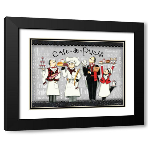 French Chefs Black Modern Wood Framed Art Print with Double Matting by Wright, Sydney