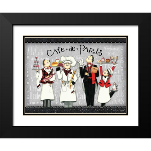 French Chefs Black Modern Wood Framed Art Print with Double Matting by Wright, Sydney