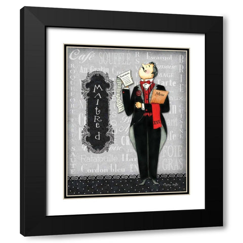 Maitre D Black Modern Wood Framed Art Print with Double Matting by Wright, Sydney