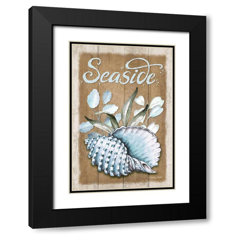 Seaside Conch Black Modern Wood Framed Art Print with Double Matting by Wright, Sydney