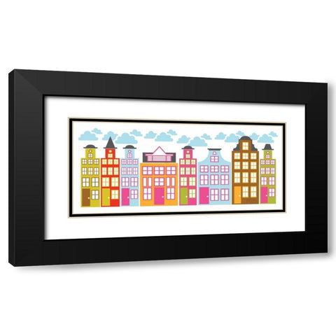 City Block II Black Modern Wood Framed Art Print with Double Matting by Young, Patty