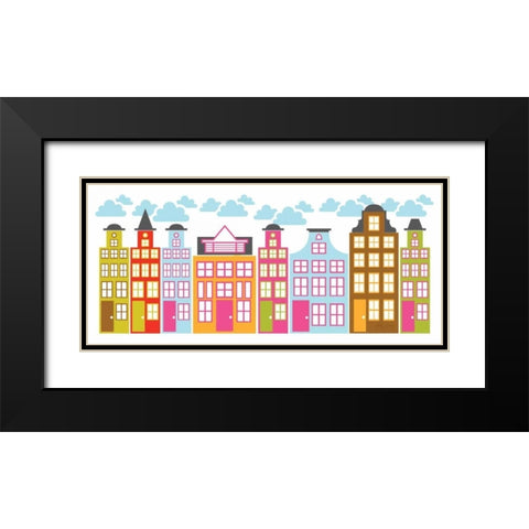 City Block II Black Modern Wood Framed Art Print with Double Matting by Young, Patty