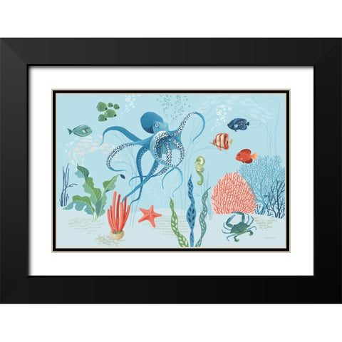 Free As the Ocean I on Blue Black Modern Wood Framed Art Print with Double Matting by Audit, Lisa