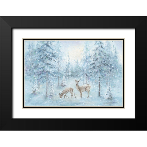 Let it Snow 02 Black Modern Wood Framed Art Print with Double Matting by Audit, Lisa