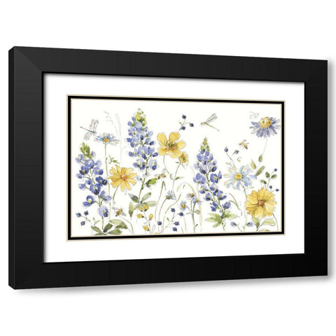 Lovely Blues I Black Modern Wood Framed Art Print with Double Matting by Audit, Lisa