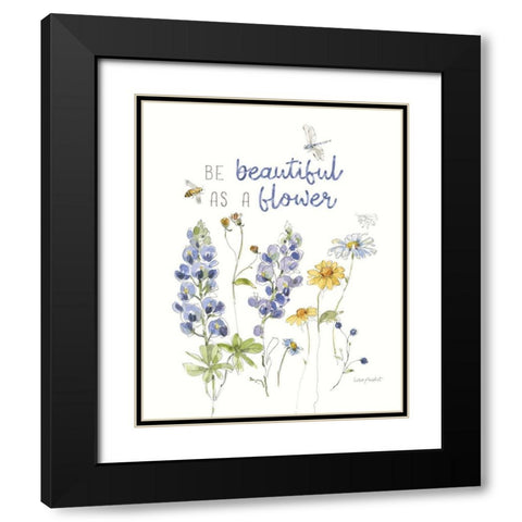 Lovely Blues VI Black Modern Wood Framed Art Print with Double Matting by Audit, Lisa