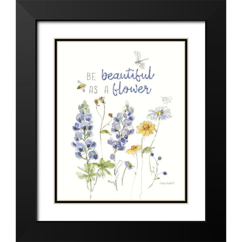 Lovely Blues VI Black Modern Wood Framed Art Print with Double Matting by Audit, Lisa