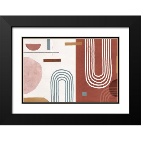 Sierra Abstract 01 Black Modern Wood Framed Art Print with Double Matting by Audit, Lisa