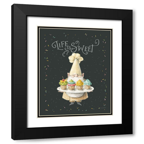 Sweet Little Pleasures III on Black Black Modern Wood Framed Art Print with Double Matting by Audit, Lisa