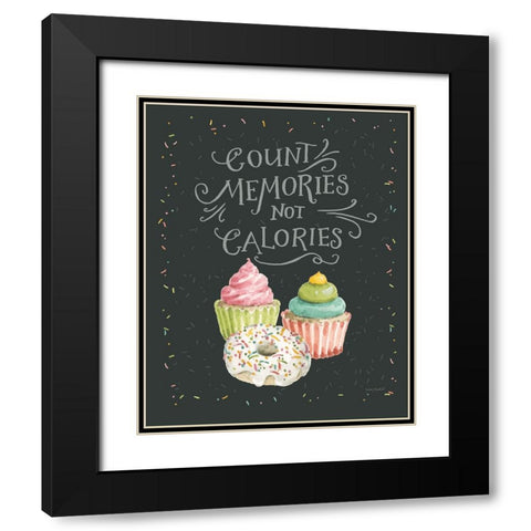 Sweet Little Pleasures V on Black Black Modern Wood Framed Art Print with Double Matting by Audit, Lisa