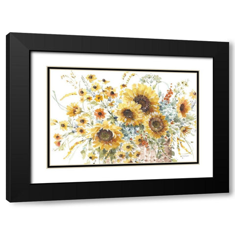 Sunflowers Forever 01 Black Modern Wood Framed Art Print with Double Matting by Audit, Lisa