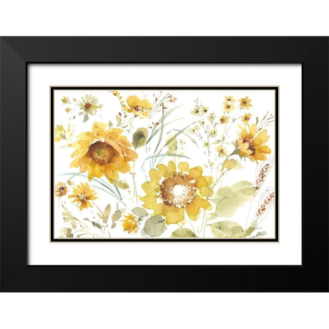 Sunflowers Forever 03 Black Modern Wood Framed Art Print with Double Matting by Audit, Lisa