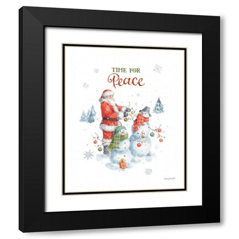 Welcoming Santa 03 Black Modern Wood Framed Art Print with Double Matting by Audit, Lisa