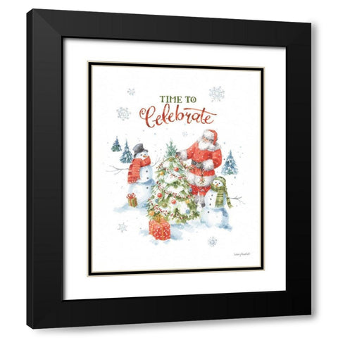 Welcoming Santa 04 Black Modern Wood Framed Art Print with Double Matting by Audit, Lisa