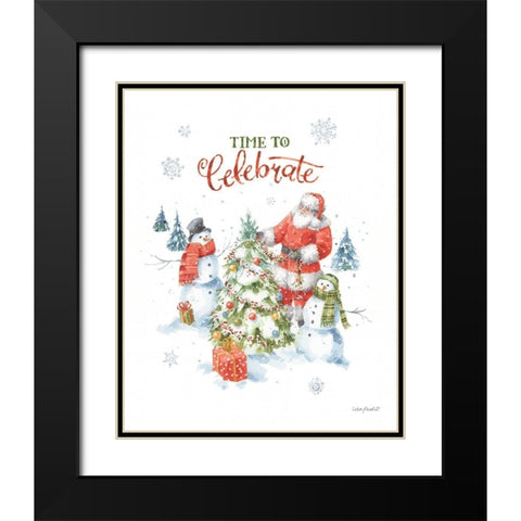 Welcoming Santa 04 Black Modern Wood Framed Art Print with Double Matting by Audit, Lisa