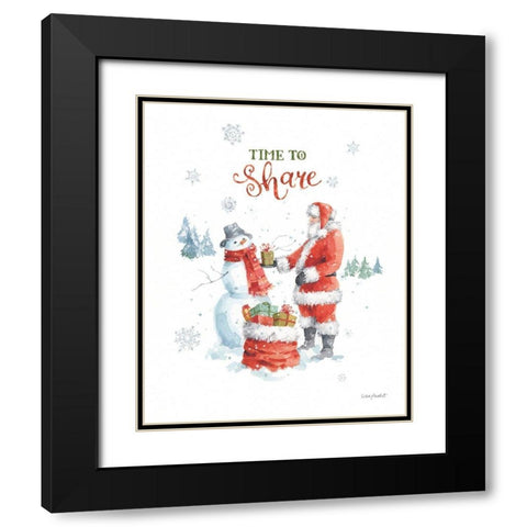 Welcoming Santa 05 Black Modern Wood Framed Art Print with Double Matting by Audit, Lisa