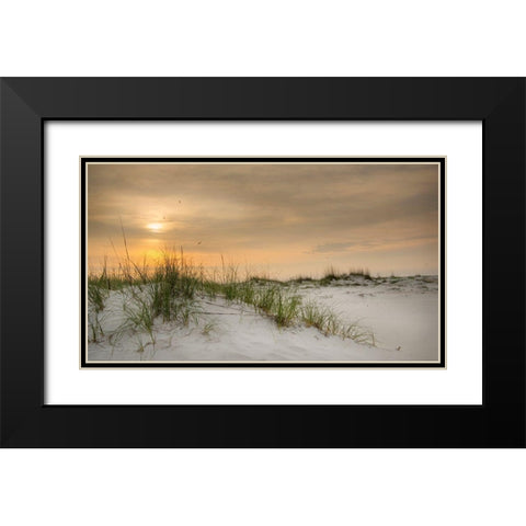 Gulf Sunrise Black Modern Wood Framed Art Print with Double Matting by Head, Danny