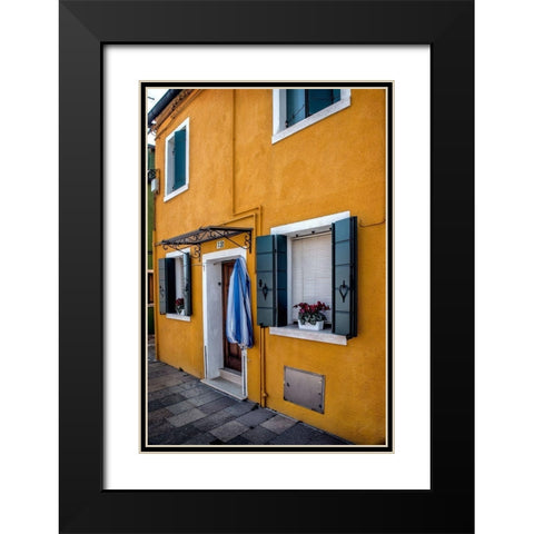Yellow House Black Modern Wood Framed Art Print with Double Matting by Head, Danny