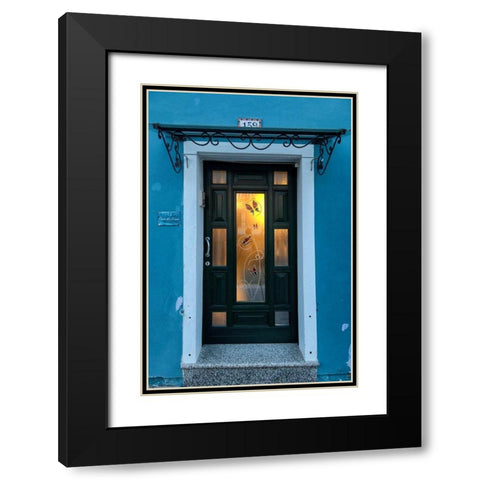 Burano Door I Black Modern Wood Framed Art Print with Double Matting by Head, Danny