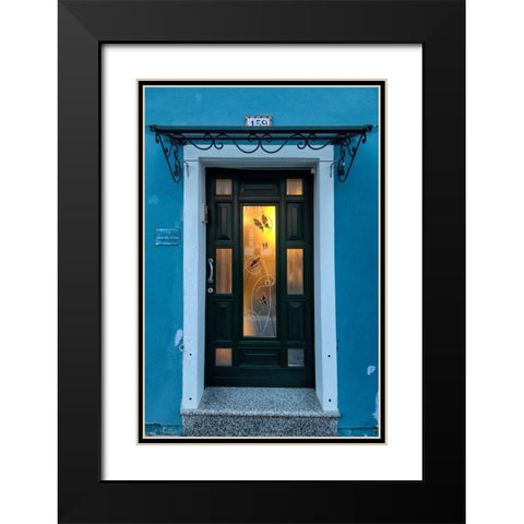 Burano Door I Black Modern Wood Framed Art Print with Double Matting by Head, Danny
