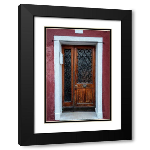Burano Door III Black Modern Wood Framed Art Print with Double Matting by Head, Danny
