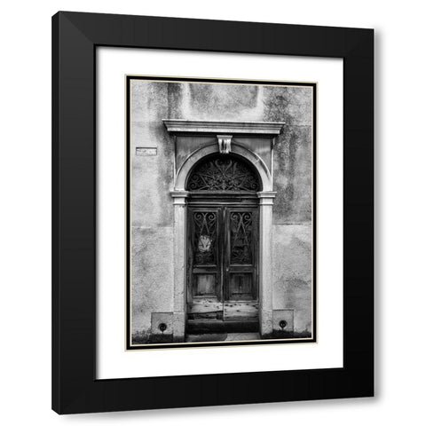 Venetian Door BW Black Modern Wood Framed Art Print with Double Matting by Head, Danny