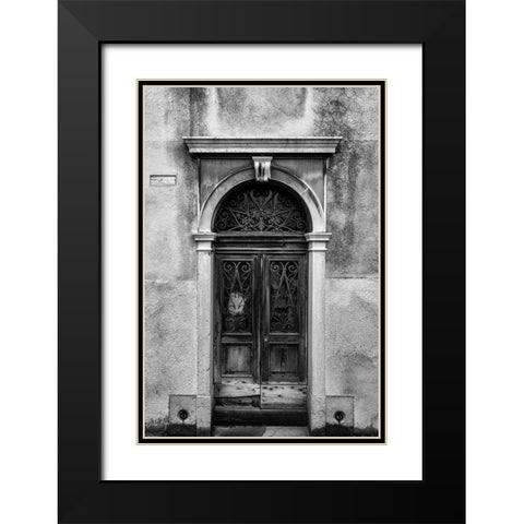 Venetian Door BW Black Modern Wood Framed Art Print with Double Matting by Head, Danny