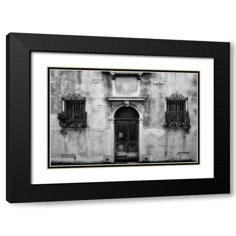 Venetian Wall BW Black Modern Wood Framed Art Print with Double Matting by Head, Danny