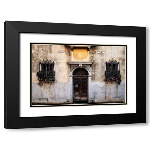 Venetian Wall Black Modern Wood Framed Art Print with Double Matting by Head, Danny