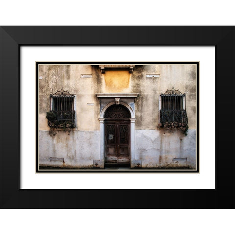 Venetian Wall Black Modern Wood Framed Art Print with Double Matting by Head, Danny