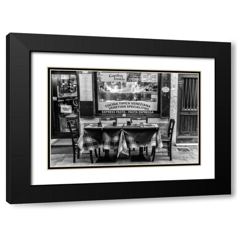 Open Table BW Black Modern Wood Framed Art Print with Double Matting by Head, Danny