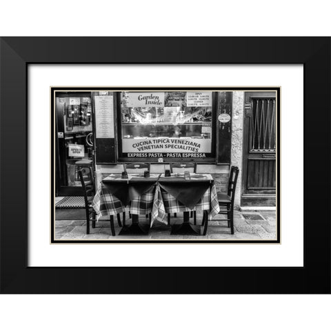 Open Table BW Black Modern Wood Framed Art Print with Double Matting by Head, Danny