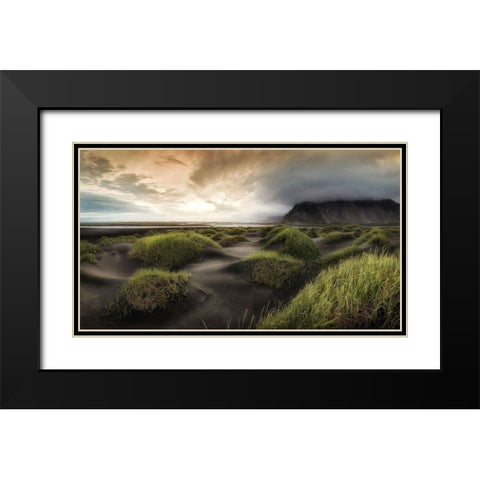 Black Dunes Black Modern Wood Framed Art Print with Double Matting by Head, Danny