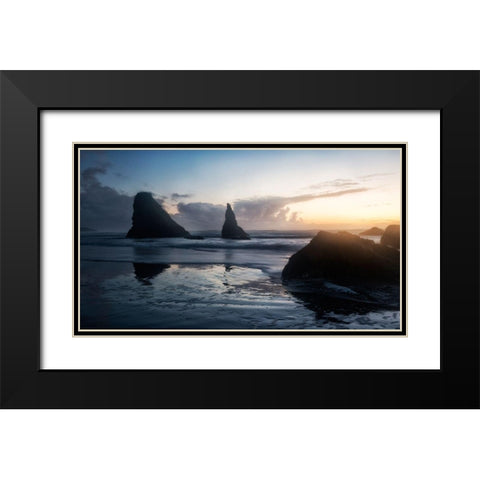 Late Day Blues Black Modern Wood Framed Art Print with Double Matting by Head, Danny