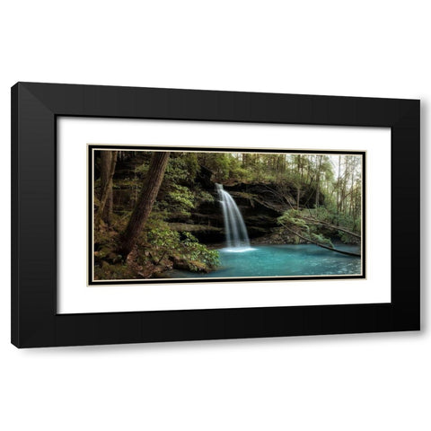 Blue Waters Black Modern Wood Framed Art Print with Double Matting by Head, Danny