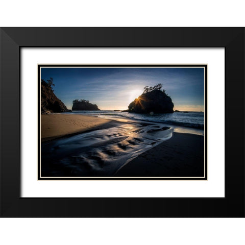 Almost Gone Black Modern Wood Framed Art Print with Double Matting by Head, Danny