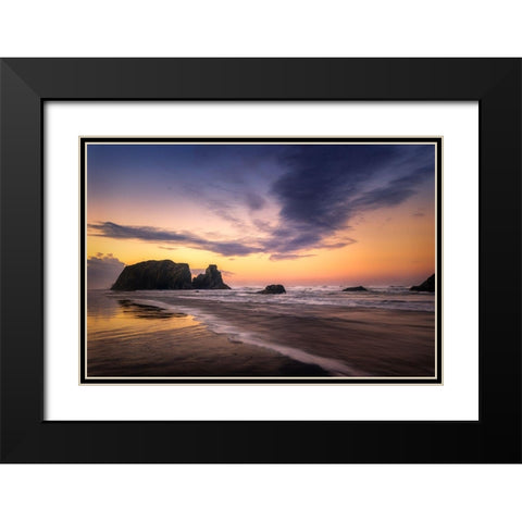 Firey Sunset I Black Modern Wood Framed Art Print with Double Matting by Head, Danny