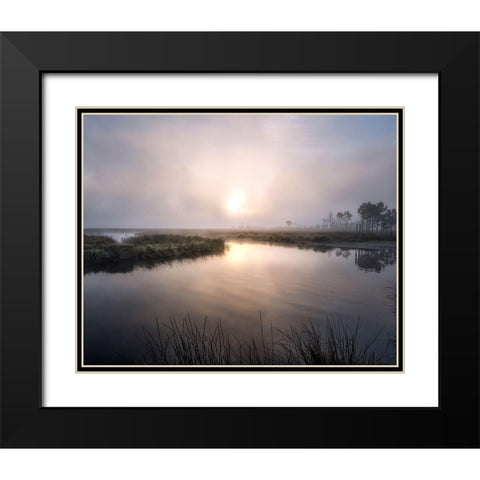 Fog on the Bayou Black Modern Wood Framed Art Print with Double Matting by Head, Danny