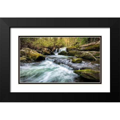 Mountain Creek Black Modern Wood Framed Art Print with Double Matting by Head, Danny