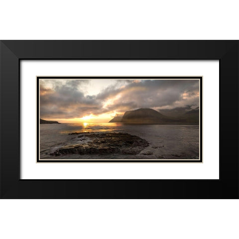 Midnight Sun Black Modern Wood Framed Art Print with Double Matting by Head, Danny