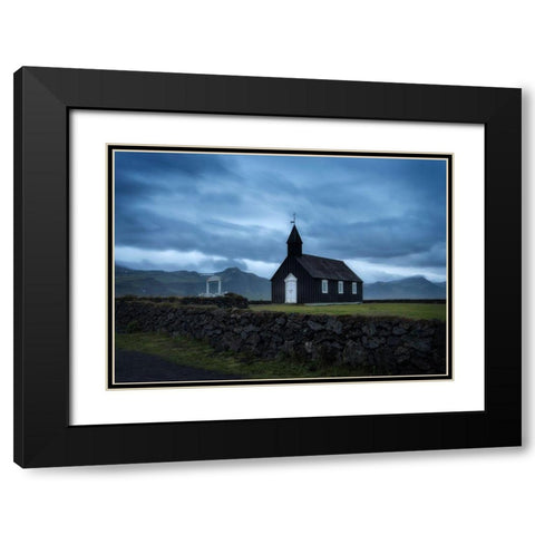 Black Church II Black Modern Wood Framed Art Print with Double Matting by Head, Danny