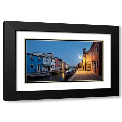 Waking Burano Black Modern Wood Framed Art Print with Double Matting by Head, Danny