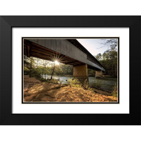 Swann Bridge V Black Modern Wood Framed Art Print with Double Matting by Head, Danny