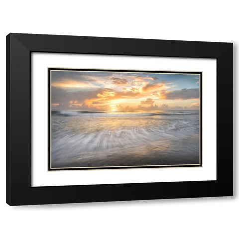 Coastal Sunrise I Black Modern Wood Framed Art Print with Double Matting by Head, Danny