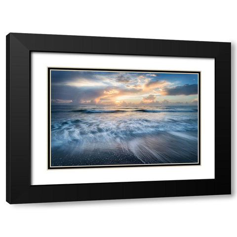 Crystal Blue Black Modern Wood Framed Art Print with Double Matting by Head, Danny